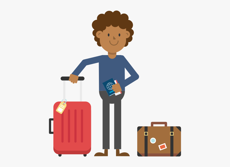 Man With Suitcase Clipart, Transparent Clipart
