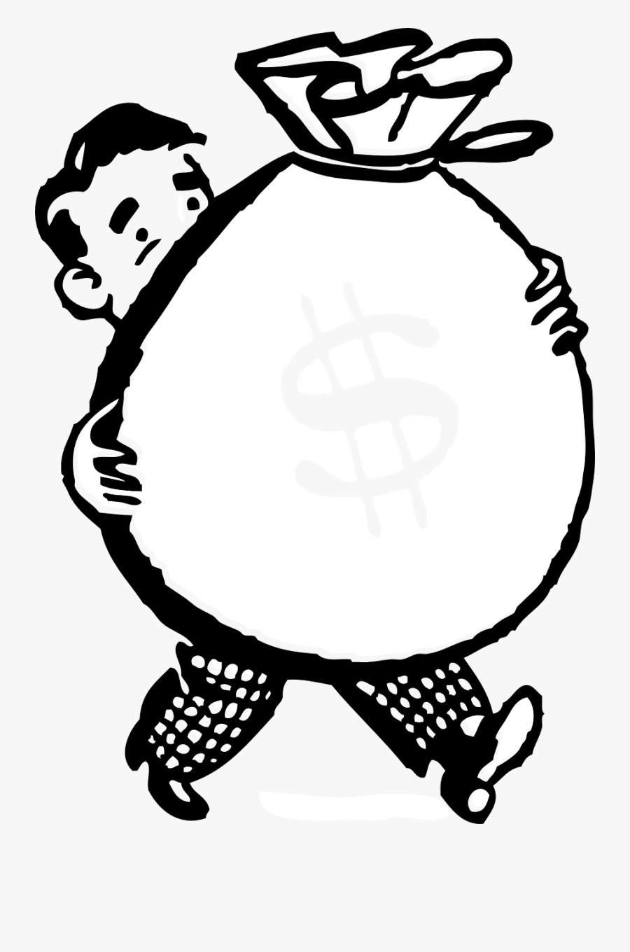 Man-304616 - Man With Money Bag, Transparent Clipart