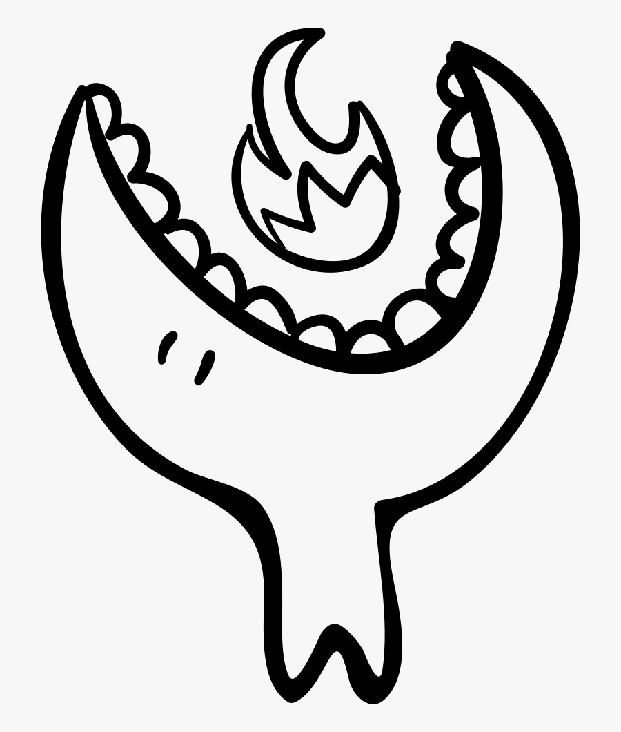 Transparent Monster Clipart Black And White - Transparent Monster Mouth Open, Transparent Clipart