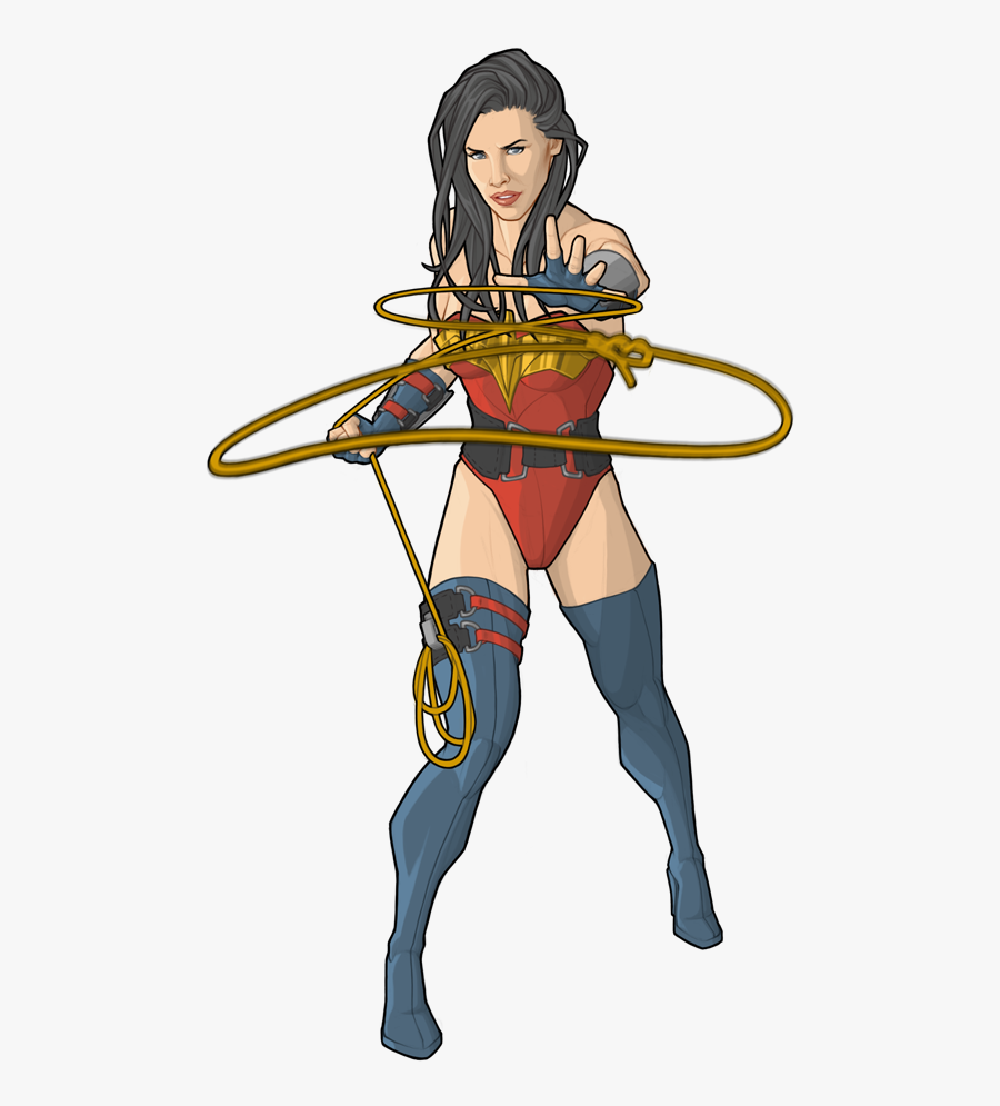 Transparent Clipart Wonder Woman - Wonder Woman Throwing Lasso, Transparent Clipart