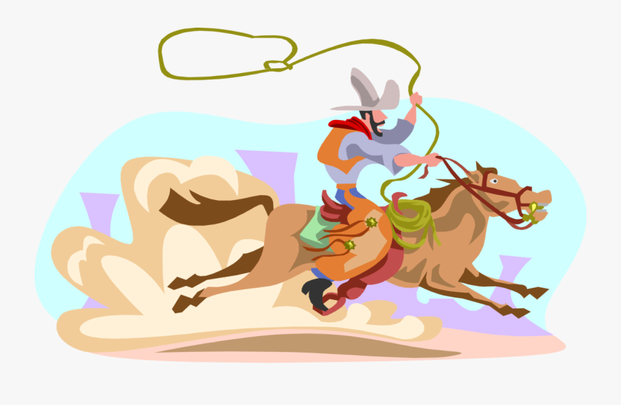 Vector Illustration Of Old West Rodeo Rider On Horse - Piao De Rodeio Png, Transparent Clipart