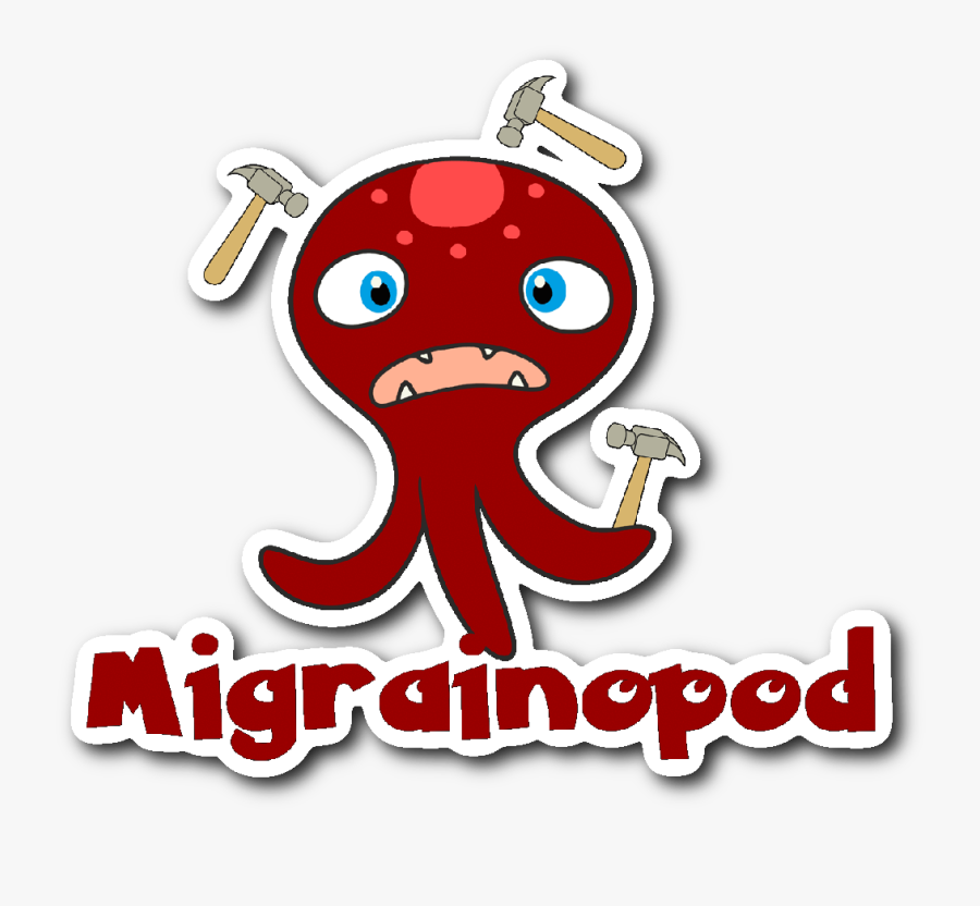 Chronic Migraine Monster Sticker, Transparent Clipart