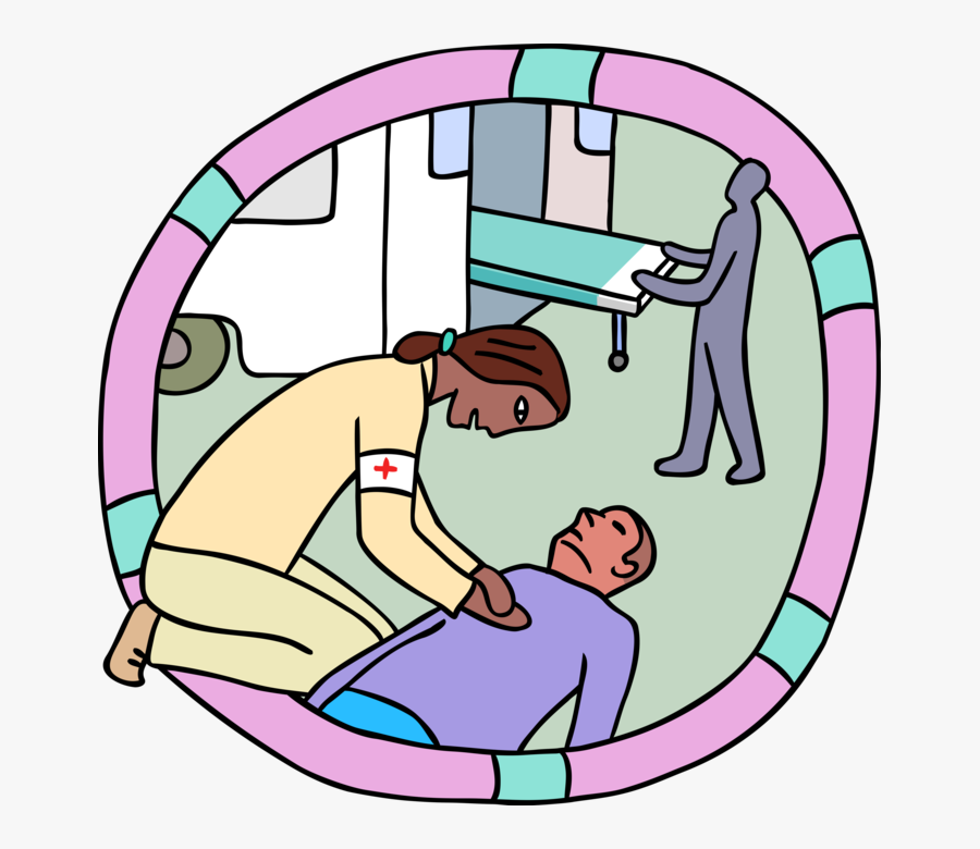 Vector Illustration Of Patient Receives Cardiopulmonary - Cardiopulmonary Resuscitation, Transparent Clipart