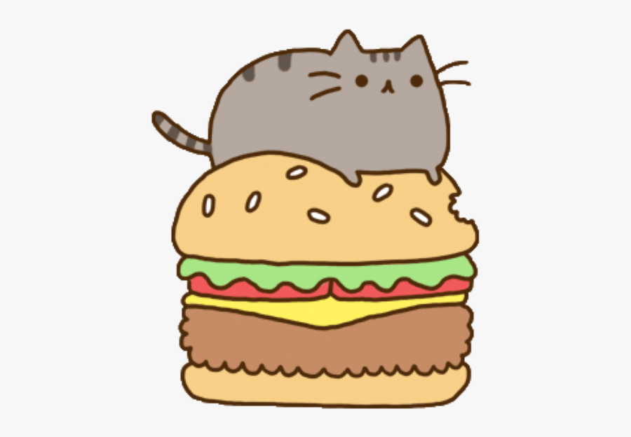 Cheeseburger Pusheen Hamburger Sandwich Free Download - Pusheen Burger Gif, Transparent Clipart