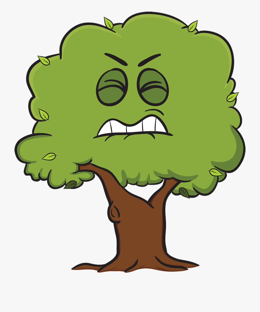 Cartoon Tree With Face, Transparent Clipart