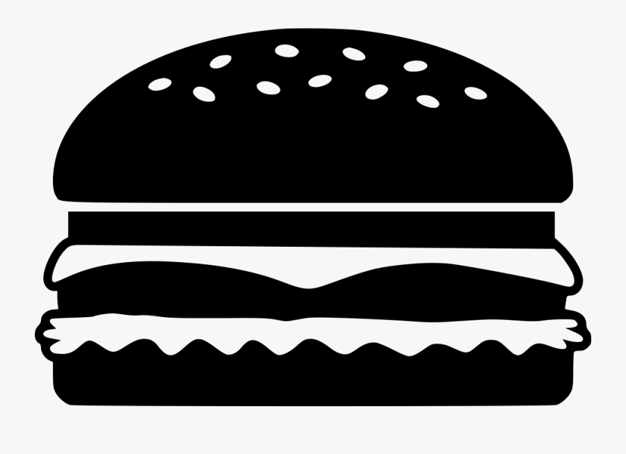 Black And White Hamburger Clipart, Transparent Clipart
