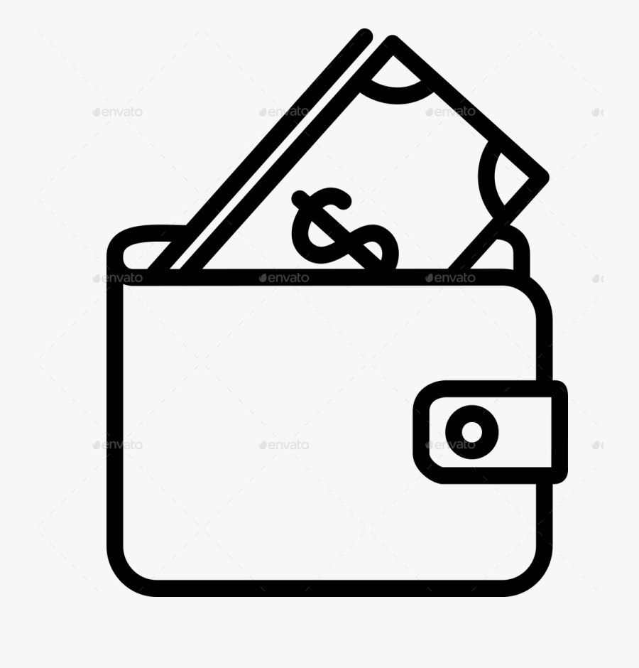 Wallet Cash Icon Line, Transparent Clipart