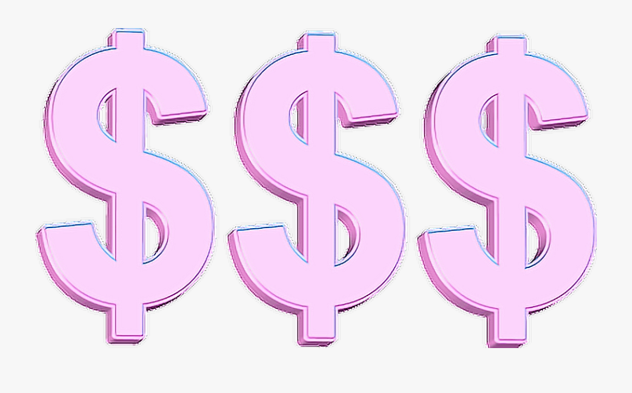 Dollar Clipart Tumblr Money - Pink Dollar Sign Gif, Transparent Clipart