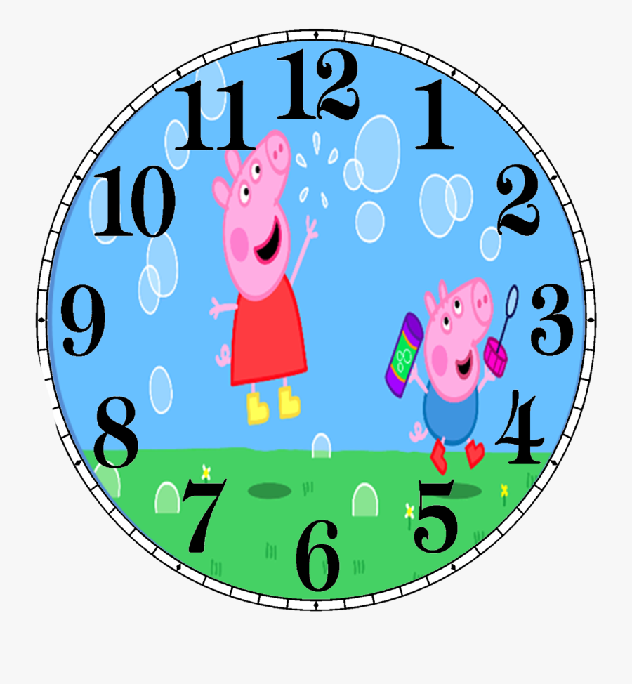 Peppa Pig Clock - Clock Face Svg Free, Transparent Clipart
