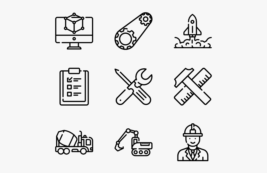 Engineering - Web Design Line Icon, Transparent Clipart