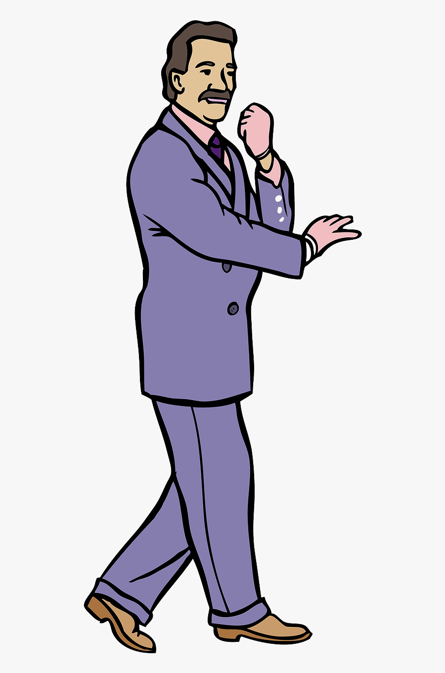 Karate Guy In A Fashionable Purple Suit W/ Gloves Svg - Clip Art, Transparent Clipart