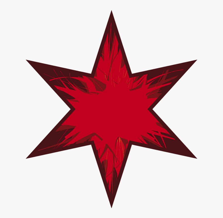 - Chicago Flag Star Clipart , Png Download - Black Six Pointed Star, Transparent Clipart