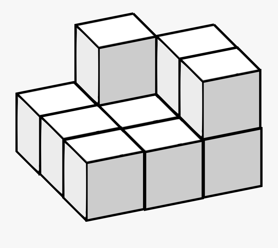Paper Line Symmetry Cube Download - Pieces Cube Rubik Svg, Transparent Clipart