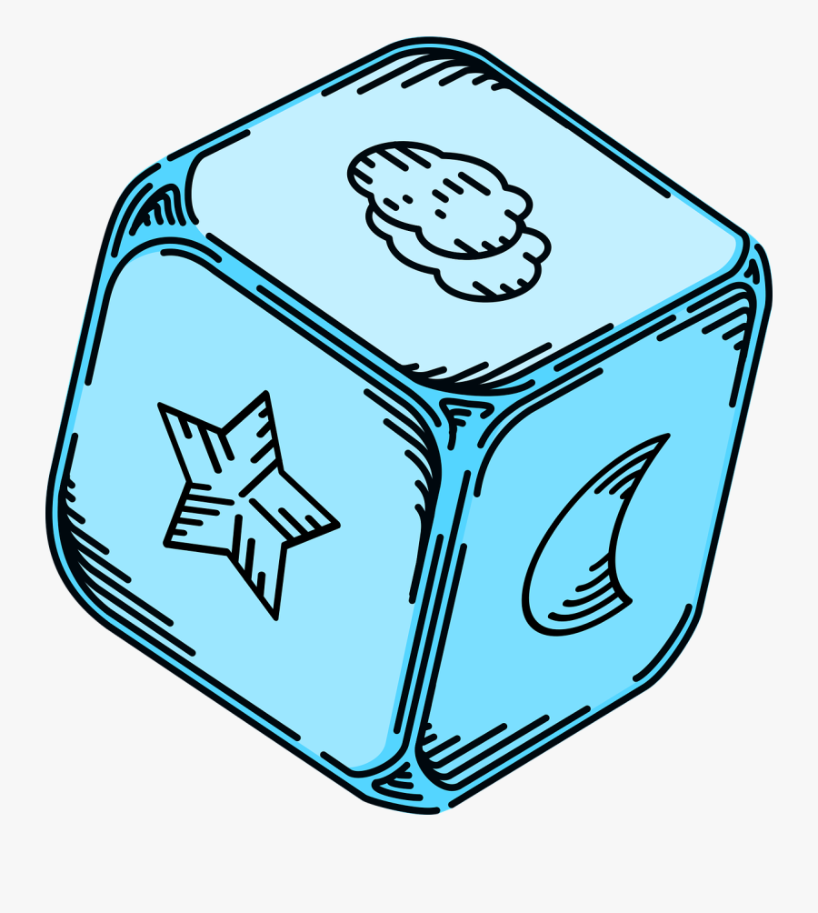 Cube - Baby's Toy Clipart Black And White, Transparent Clipart