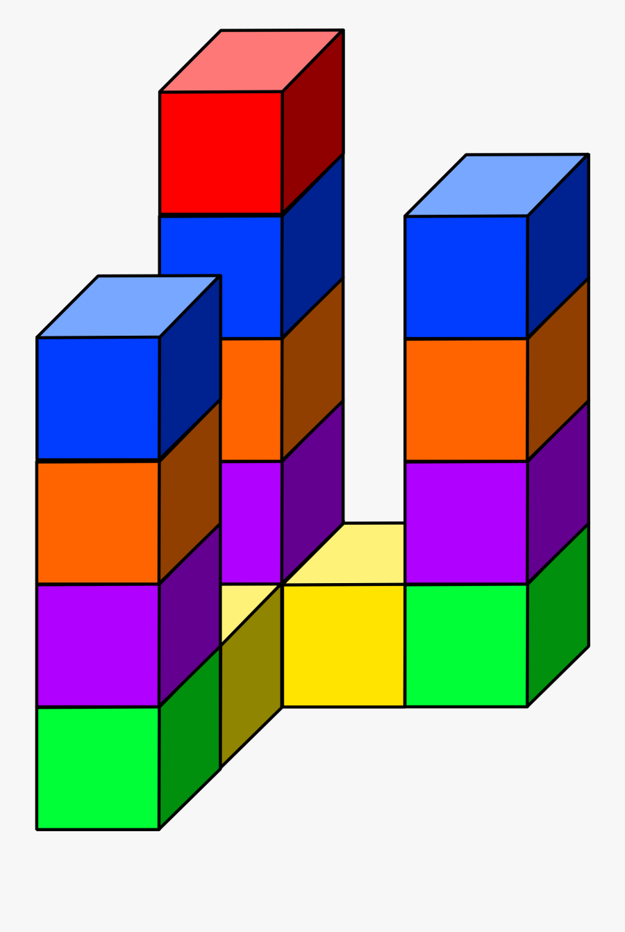 Cube Tower 08 Clip Arts - Tower Of Cubes Clipart, Transparent Clipart