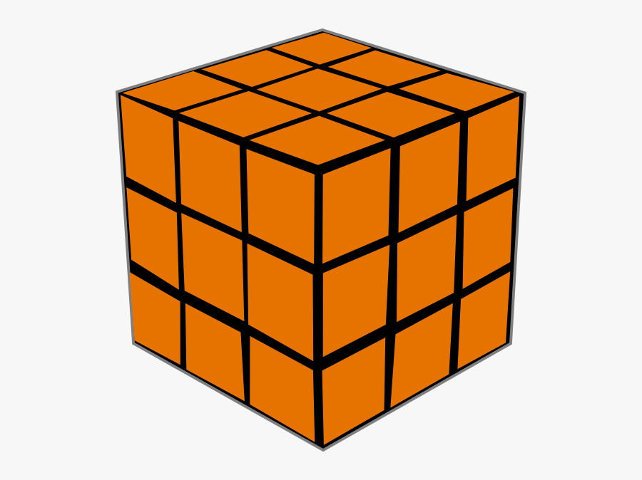All Orange Rubix Cube, Transparent Clipart
