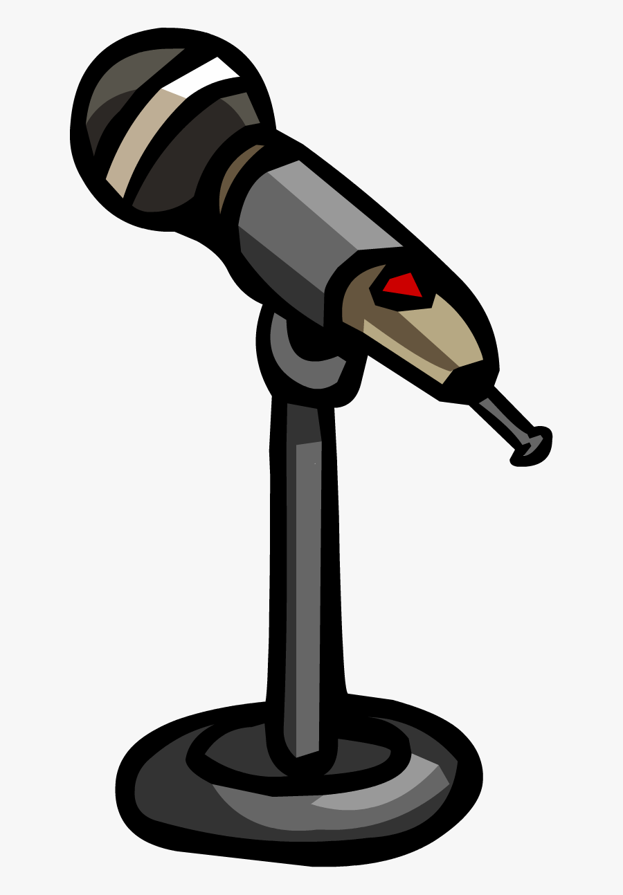 Microphone Cartoon Black And White - Club Penguin Microphone, Transparent Clipart
