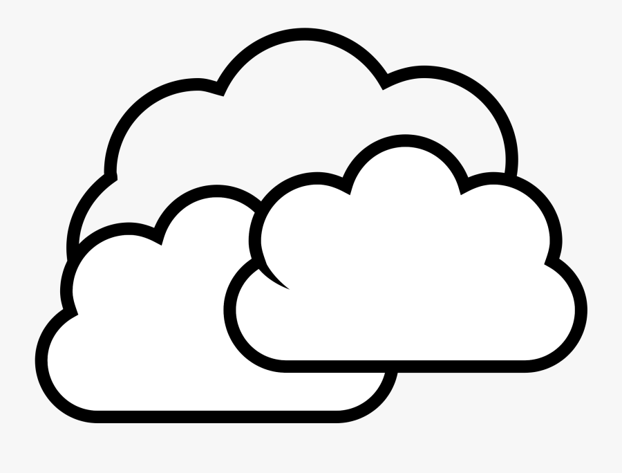 Rain Cloud Coloring Pages Clipart , Png Download - Thunder Clipart Black And White, Transparent Clipart
