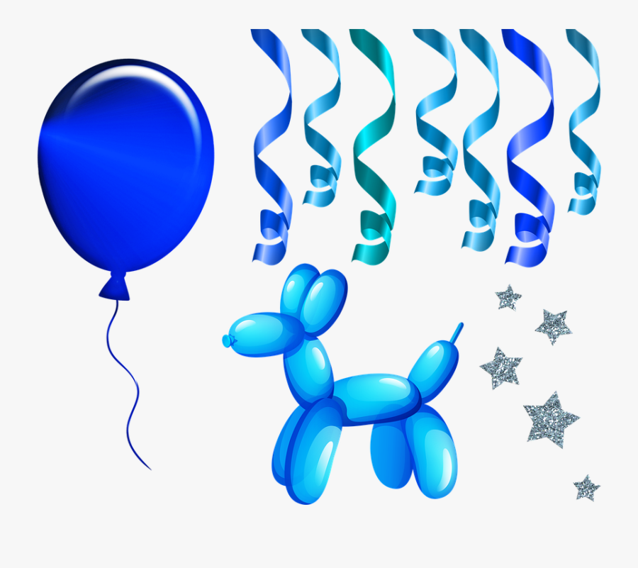 Blue Balloon Animal Sticker, Transparent Clipart