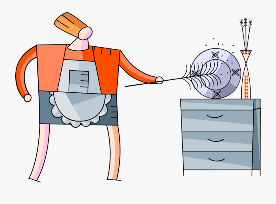 Vector Illustration Of Housekeeping Cleaning Maid Or, Transparent Clipart