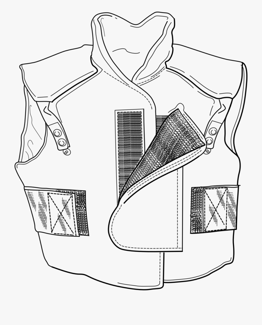 Big Vest Technical Drawing, Transparent Clipart