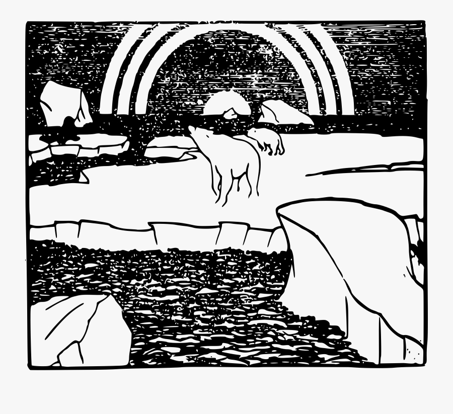 Polar Bear And Rainbow Clip Arts - Illustration, Transparent Clipart