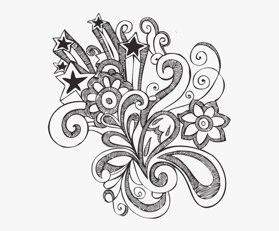 Notebook Doodles Flowers Book, Transparent Clipart