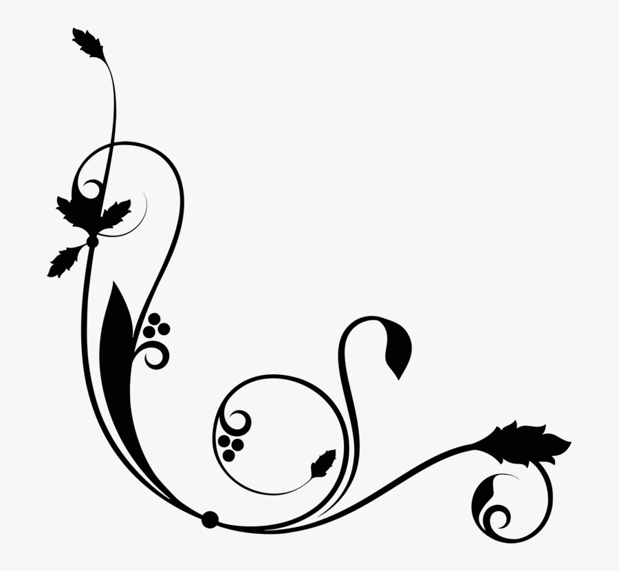 Decorative Borders Borders And Frames Decorative Arts - Line Drawings Floral Borders, Transparent Clipart