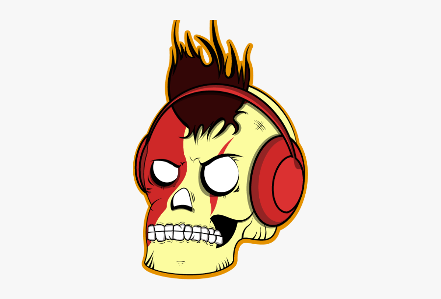 Skullbeat 🎧 Negative Minimalist Logo Illustration - Illustration, Transparent Clipart