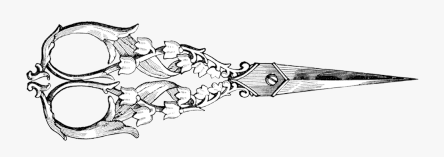 Vintage Sewing Scissors Clipart, Transparent Clipart
