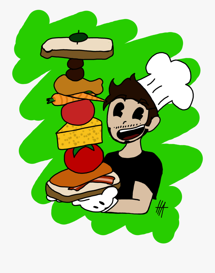 “chef Jack’s World Renowned Masterpiece Of A Sandwich - Cartoon, Transparent Clipart