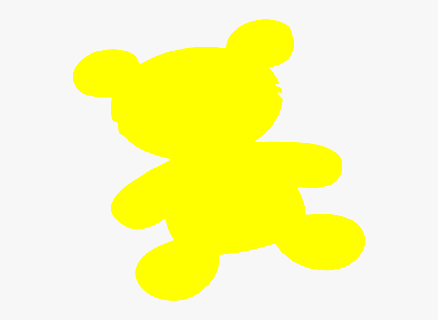 Bear Clipart Yellow Teddy - Bear Silhouette Yellow, Transparent Clipart