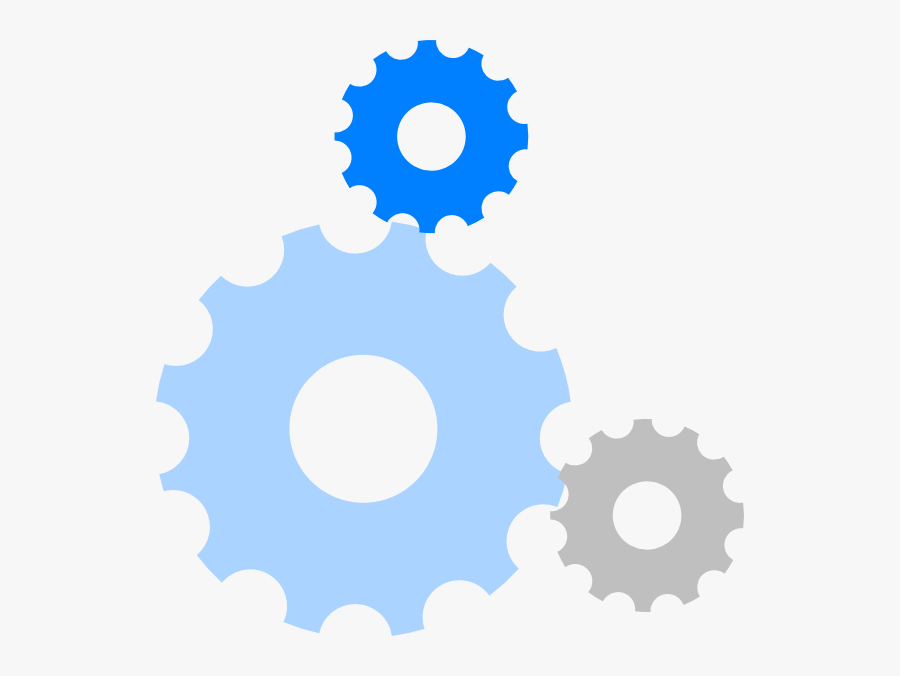 Blue Gears Clipart, Transparent Clipart