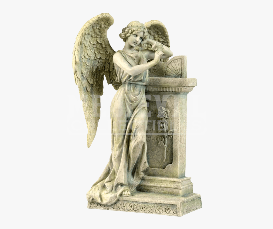 Clip Art Sad Angel Statue - Tombstone Statue, Transparent Clipart