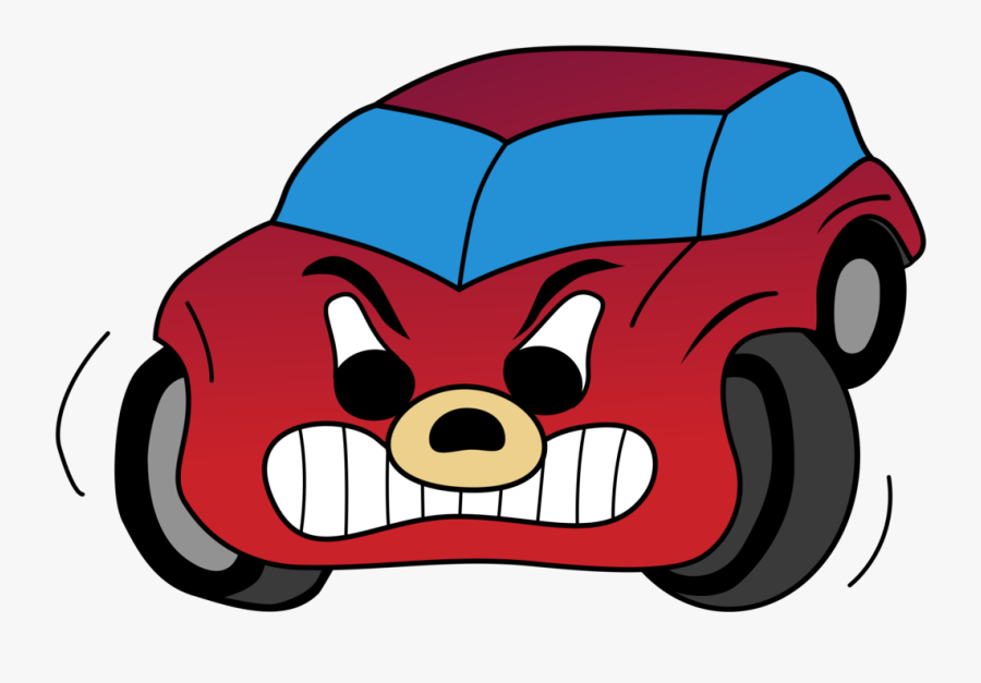 Angry Car Cartoon, Transparent Clipart