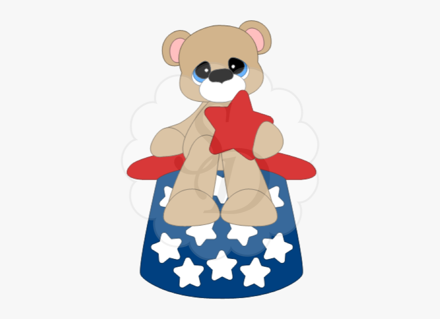 American By Scrappydew Com - Teddy Bear, Transparent Clipart