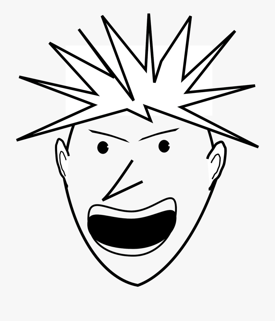 Angry Guy Clipart, Vector Clip Art Online, Royalty - Mad Black And White Clip Art, Transparent Clipart