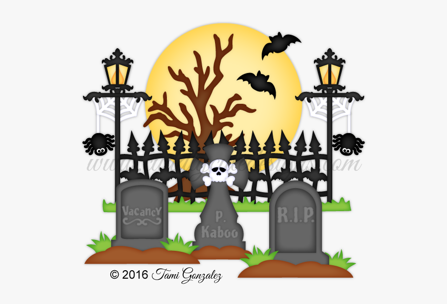 Spooky Graveyard Png - Graveyard Halloween Spooky Clipart, Transparent Clipart