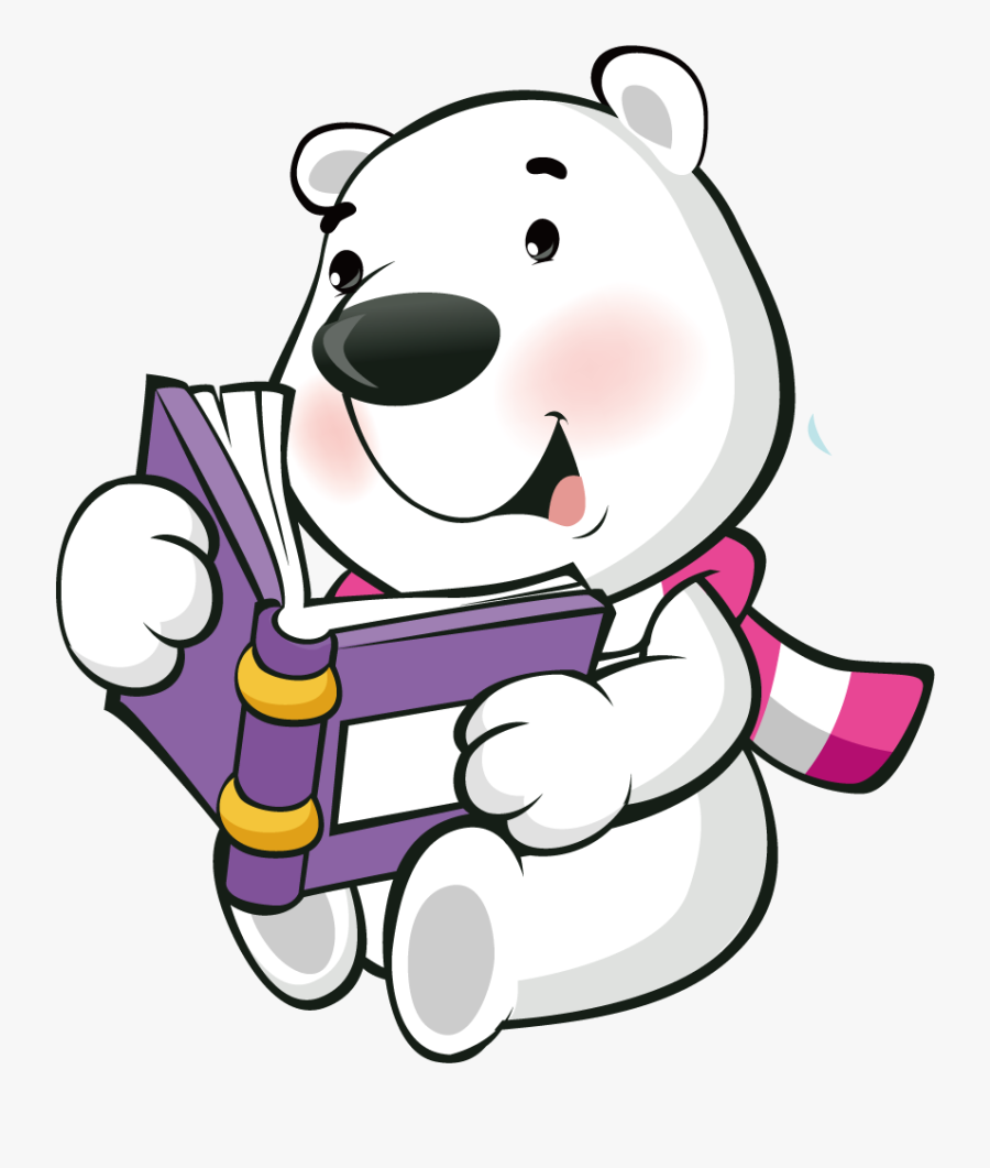 Clipart Reading Teddy Bear - Polar Bear Reading Clipart, Transparent Clipart