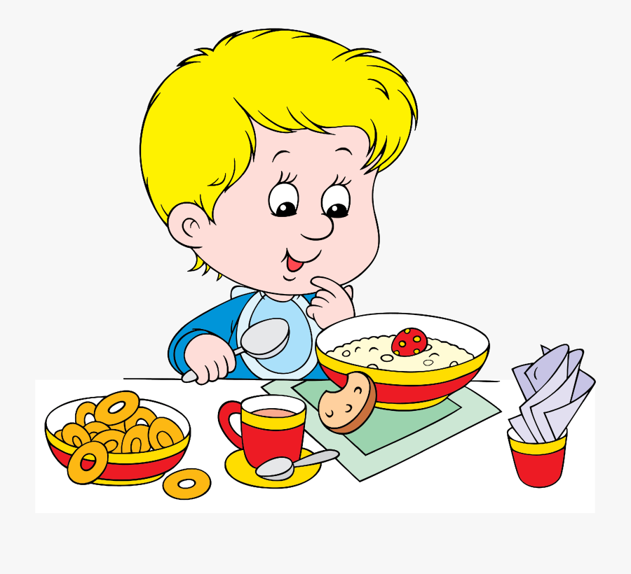 Healthy Breakfast Menu - Boy Eating Breakfast Clipart, Transparent Clipart