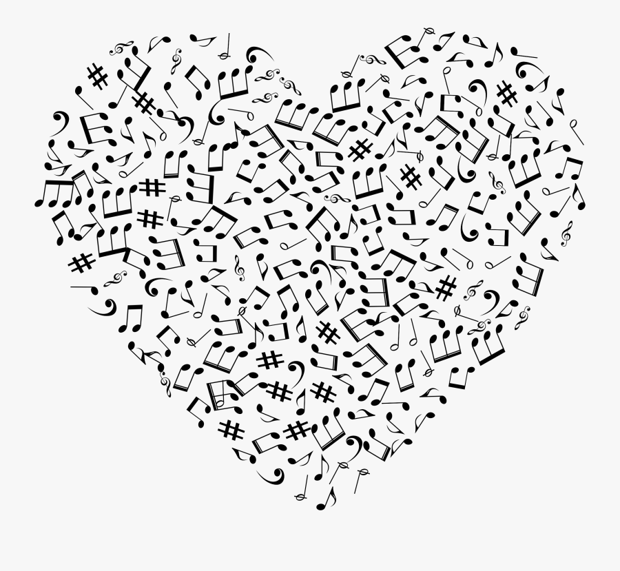 Musical Heart 4 Png Freeuse Stock - Music Note Heart Svg, Transparent Clipart