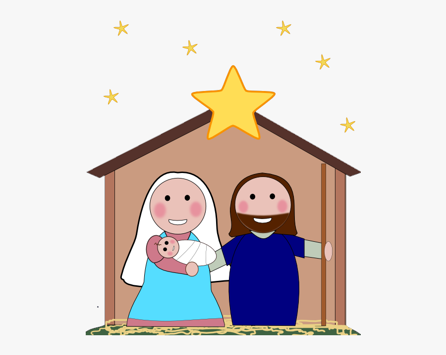 Free Nativity Scene Clip Art - Cartoon Simple Nativity Scene, Transparent Clipart