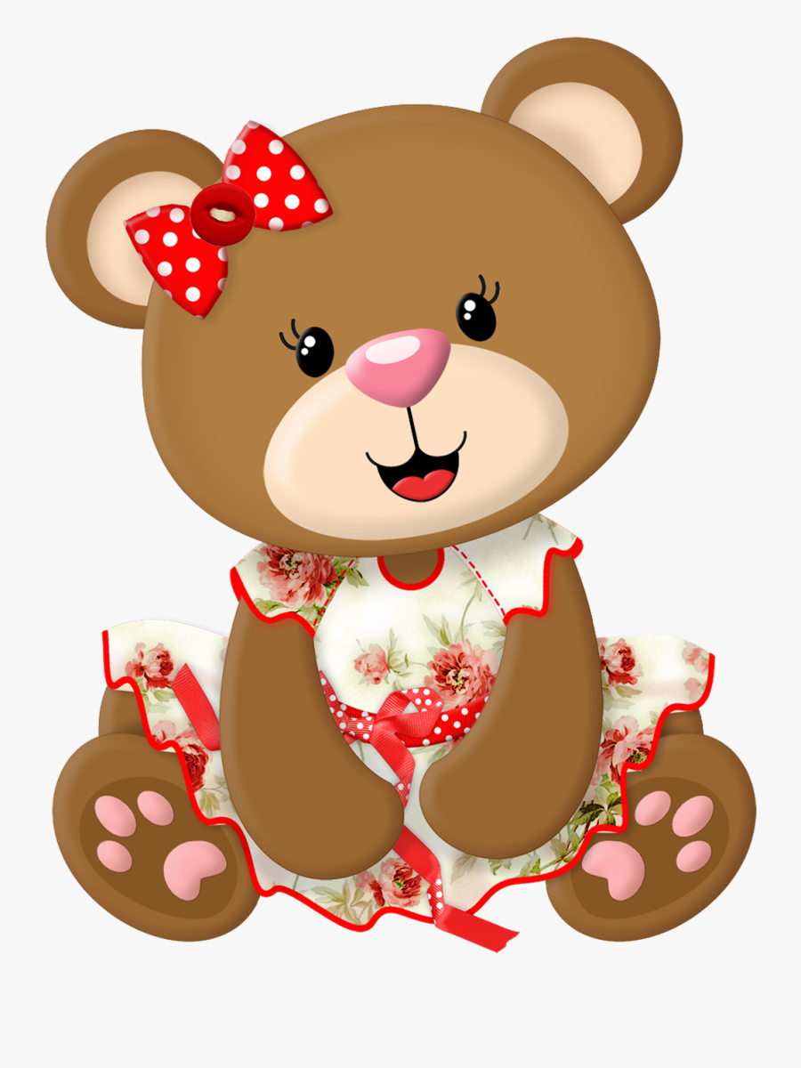 Tubes Ursinhos - Ursa Princesa Vermelha, Transparent Clipart