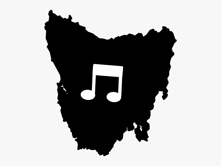 Tasmania Music Notes Svg Clip Arts - Tasmania Map Outline, Transparent Clipart