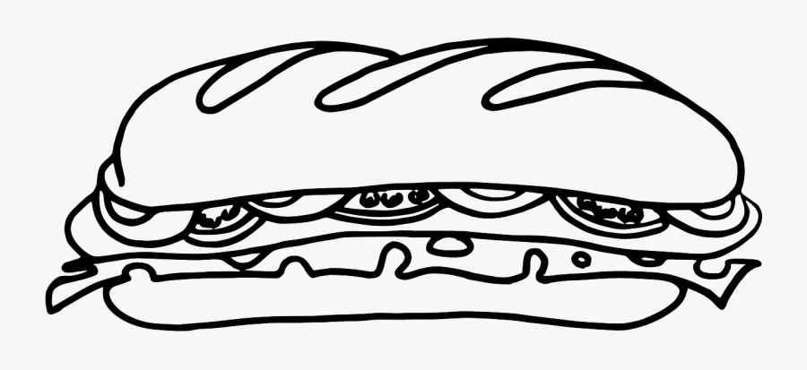 Healthy Food Clipart Healthy Sandwich - Sub Sandwich Coloring Page, Transparent Clipart