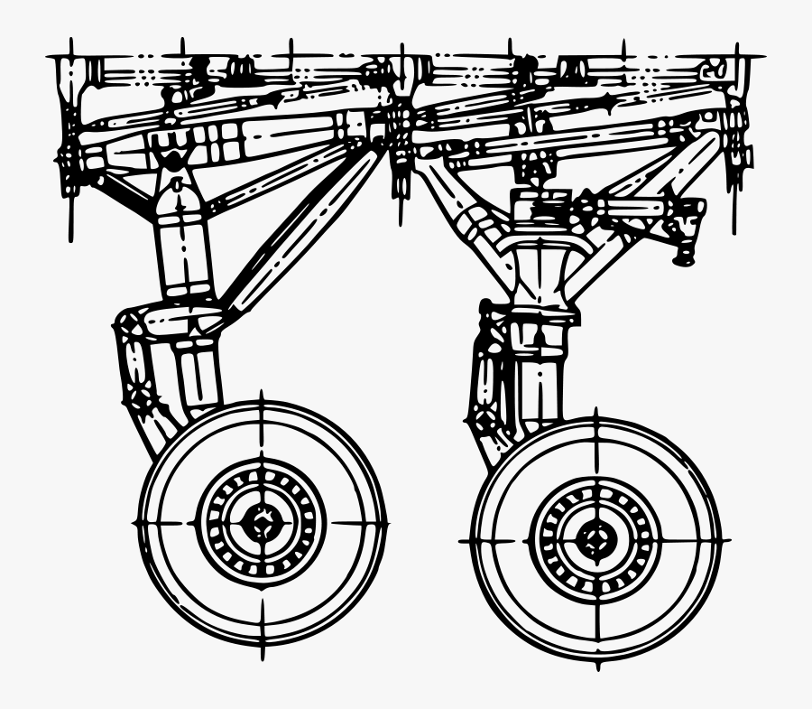 Free Clip Art "landing Gear - Aircraft Landing Gear Blueprint, Transparent Clipart