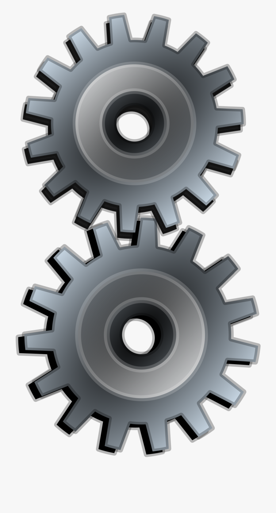 Two Gears Gray - 3 D Gears Transparent, Transparent Clipart