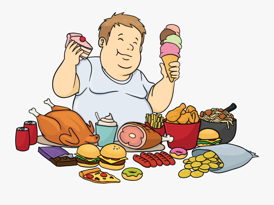 Healthy Food - Eat Too Much Cartoon, Transparent Clipart