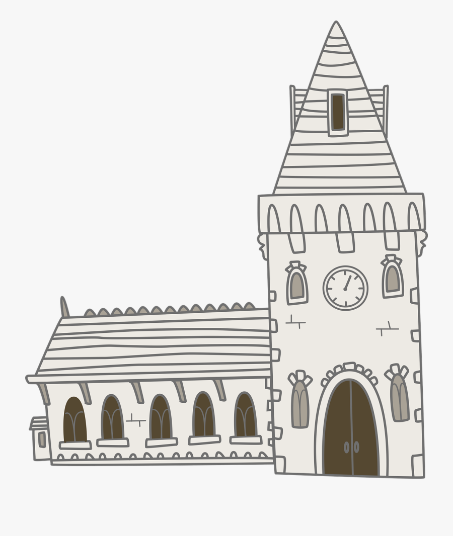 Church, Clip, Art, Drawing, Religion, Symbol, Christian - Wedding Church Cartoon Transparent, Transparent Clipart