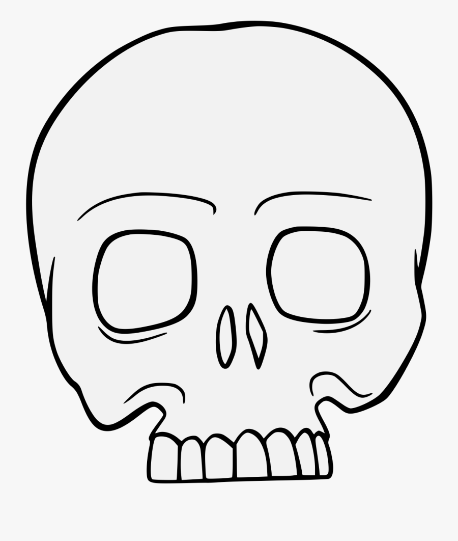 Traceable Heraldic Art - Skull, Transparent Clipart